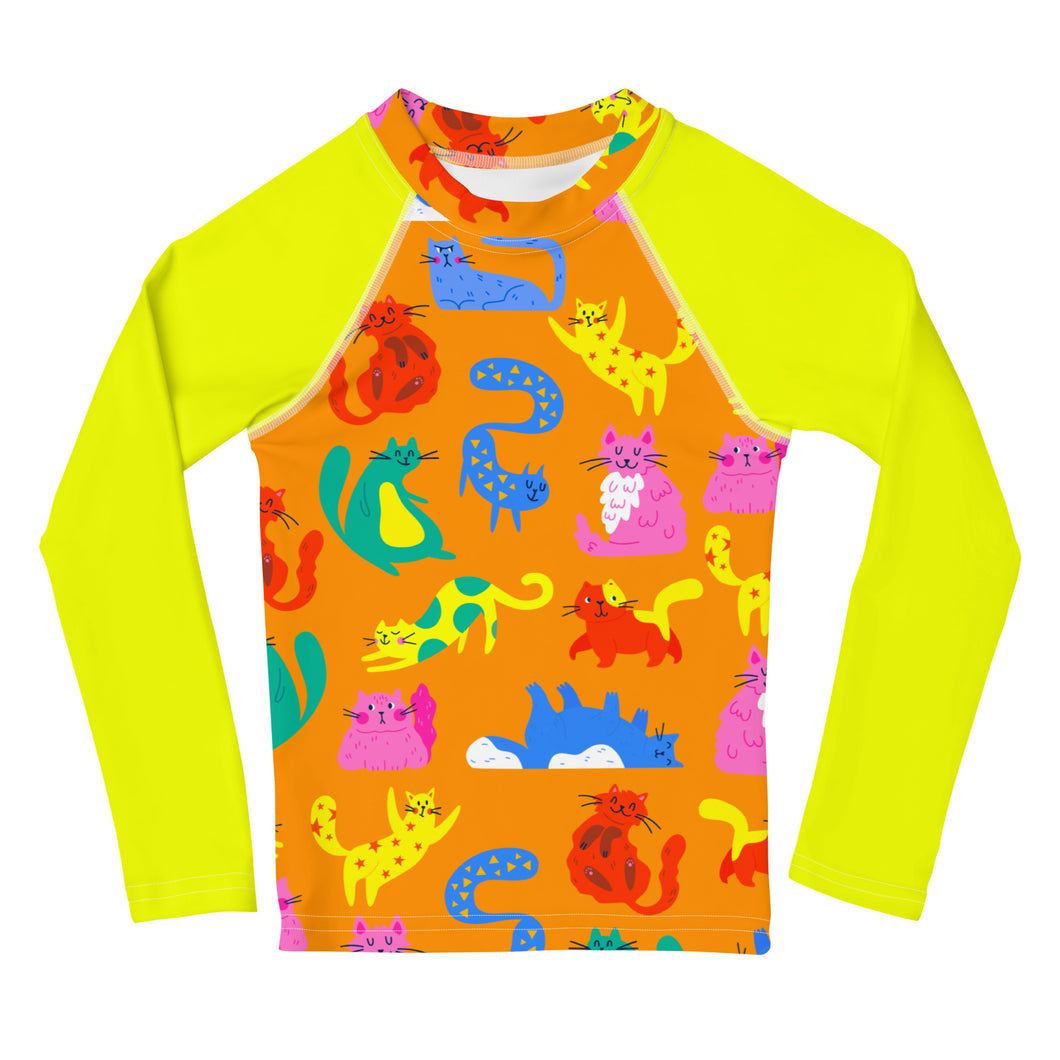 Kids Rash Guard - Summer Right Meow